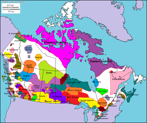 Map of indigenous Canada