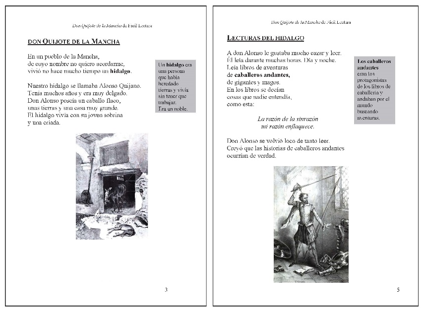 Fragmentos de Don Quijote de la Mancha en LF