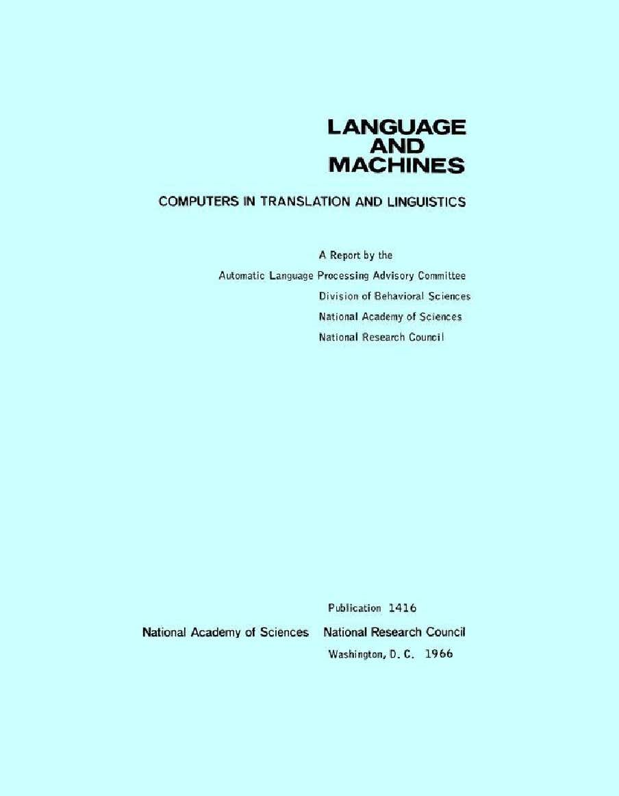The ALPAC report (1966)