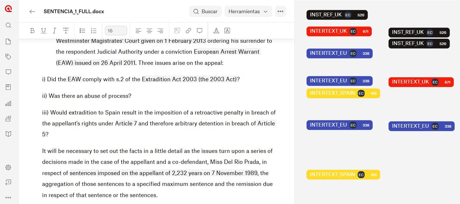 Aplicación cualitativa de códigos para detectar problemas de traducción en Atlas.ti Web 